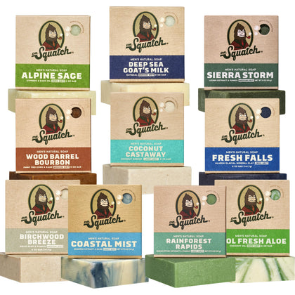 Dr. Squatch Natural Men's Bar Soap 10-Pack front view
