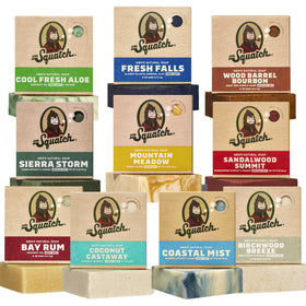 Dr. Squatch Natural Men’s Bar Soap 10-Pack front view with assorted scents