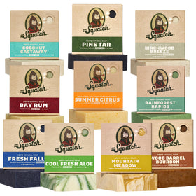 Dr. Squatch Natural Men’s Bar Soap 10-Pack front view with assorted scents