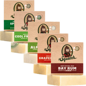 Dr. Squatch Natural Men’s Bar Soap 5-Pack featuring Alpine Sage and Spearmint Basil
