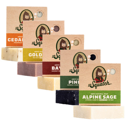 Dr. Squatch Natural Men’s Bar Soap 5-Pack front view