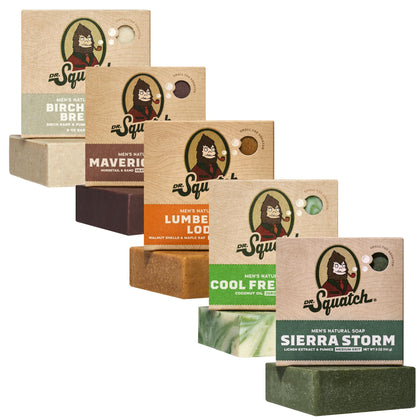 Dr. Squatch Natural Men’s Bar Soap 5-Pack front view