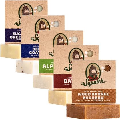 Dr. Squatch Natural Men's Bar Soap 5-Pack front view