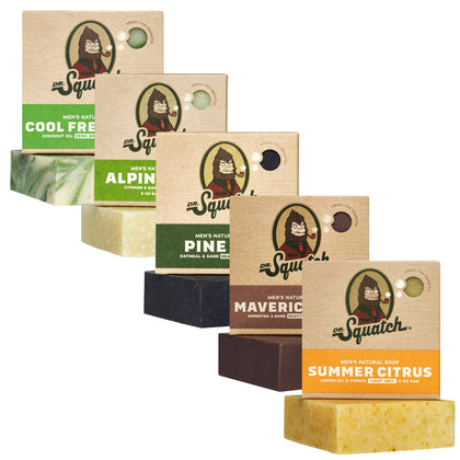 Dr. Squatch Natural Men’s Bar Soap 5-Pack with Cool Fresh Aloe