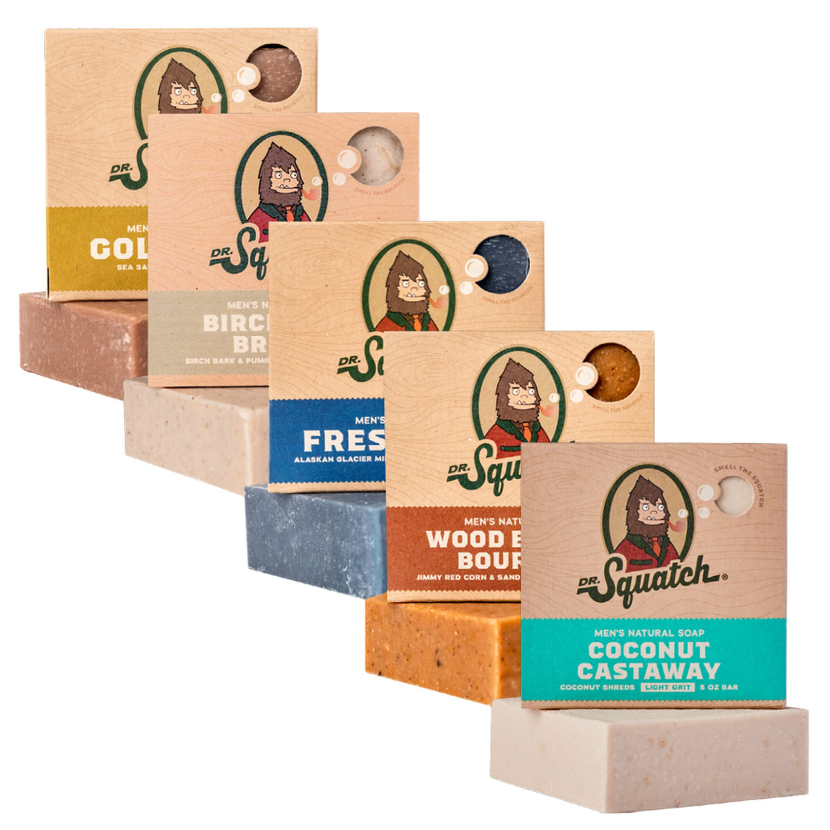 Dr. Squatch Natural Men’s Bar Soap Coconut Castaway front view