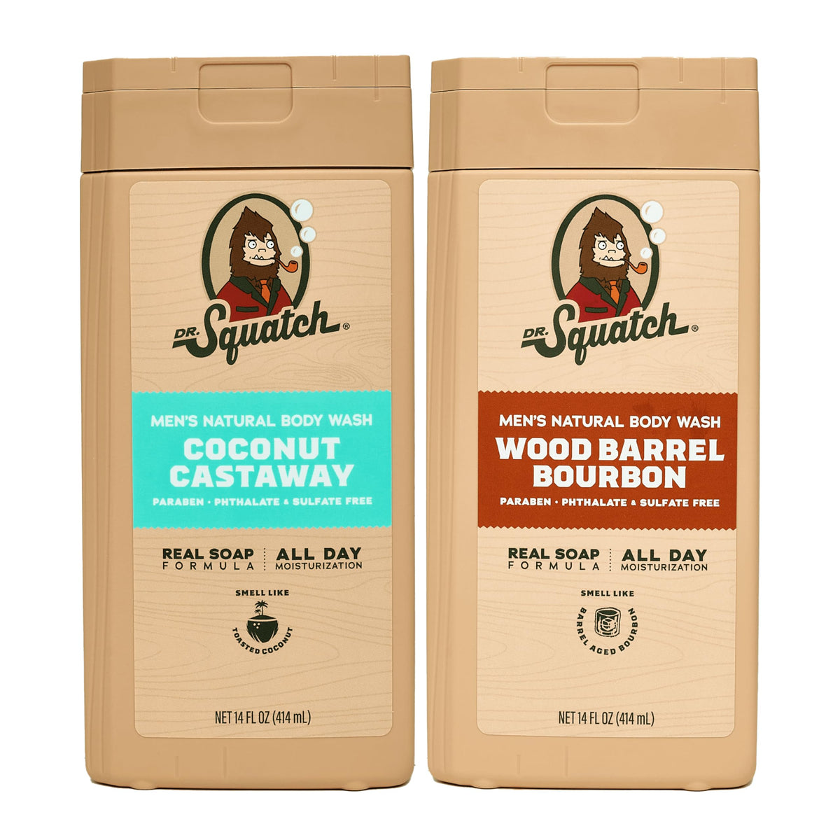Dr. Squatch Natural Men's Body Wash Coconut Castaway front view