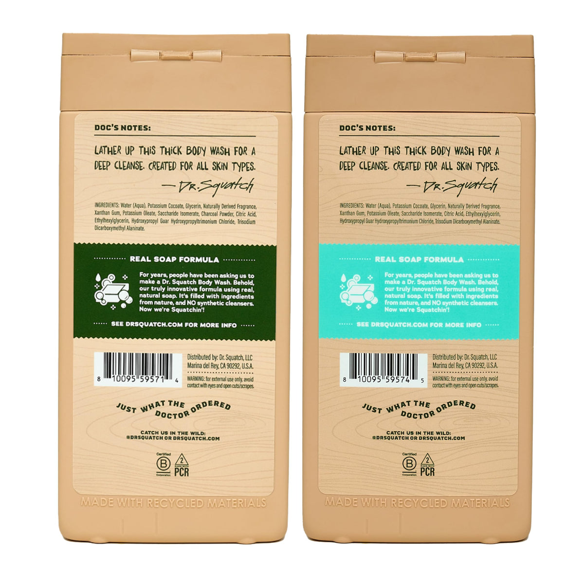 Dr. Squatch Natural Men's Body Wash Coconut Castaway packaging