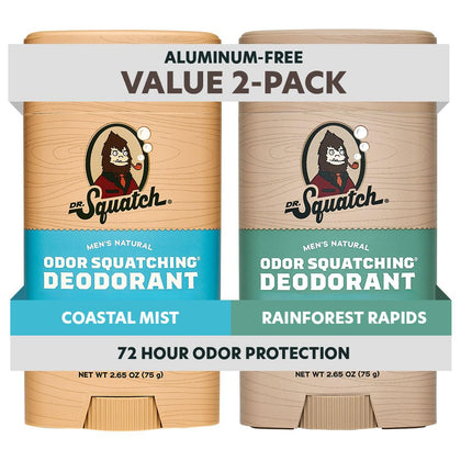 Dr. Squatch Natural Men’s Deodorant 2-Pack Coastal Mist front view