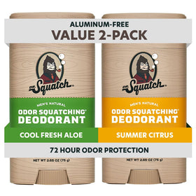 Dr. Squatch Natural Men’s Deodorant 2-Pack Summer Citrus and Cool Fresh Aloe front view