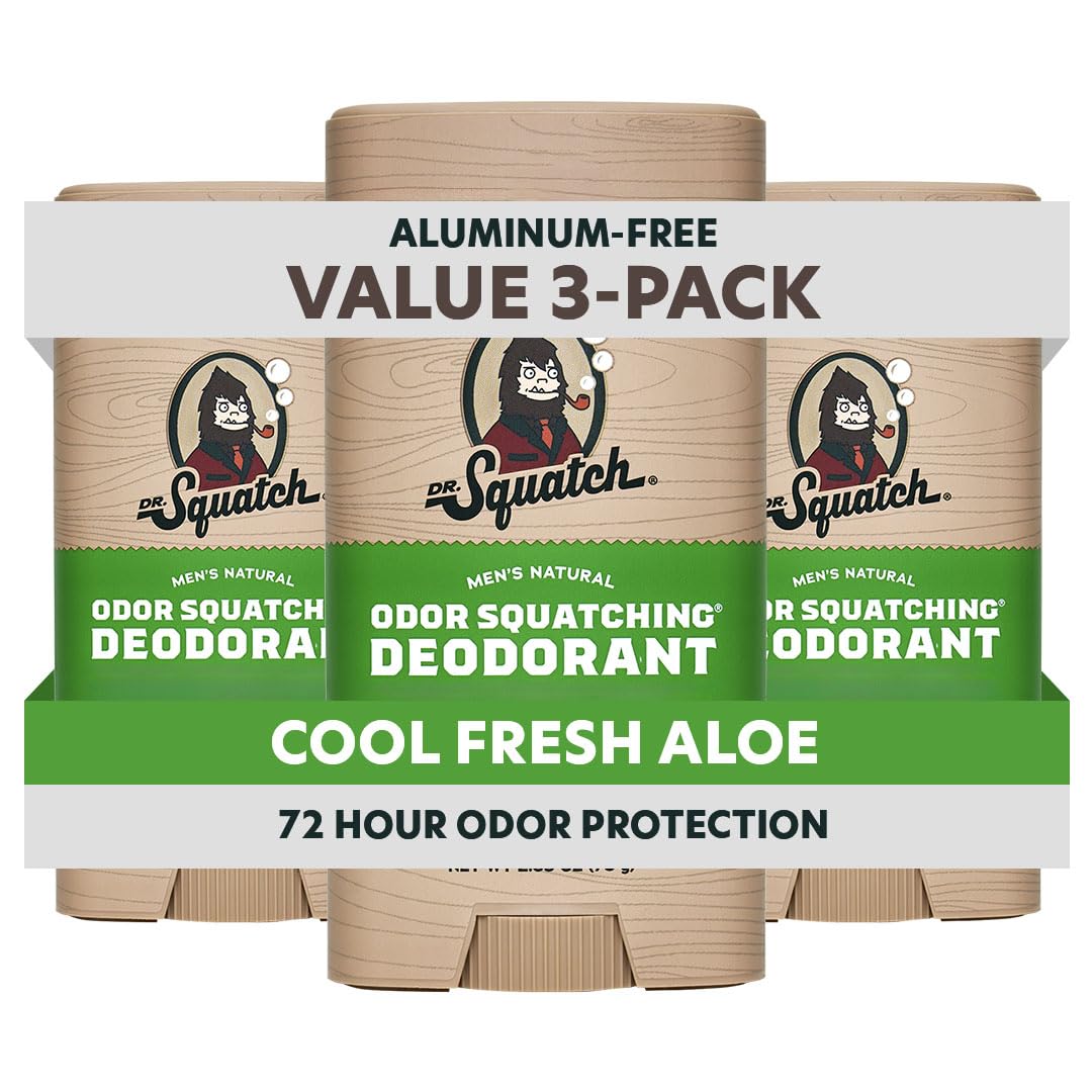 Dr. Squatch Natural Men’s Deodorant 3-Pack in Cool Fresh Aloe scent