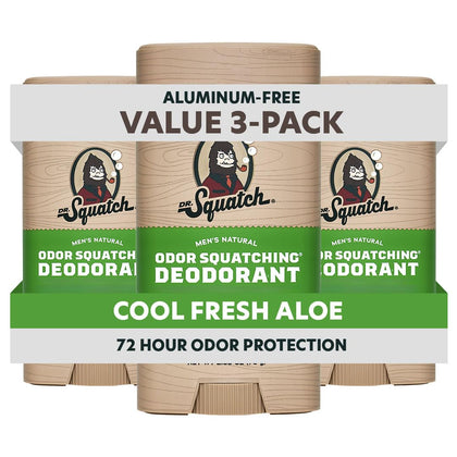 Dr. Squatch Natural Men’s Deodorant 3-Pack in Cool Fresh Aloe scent