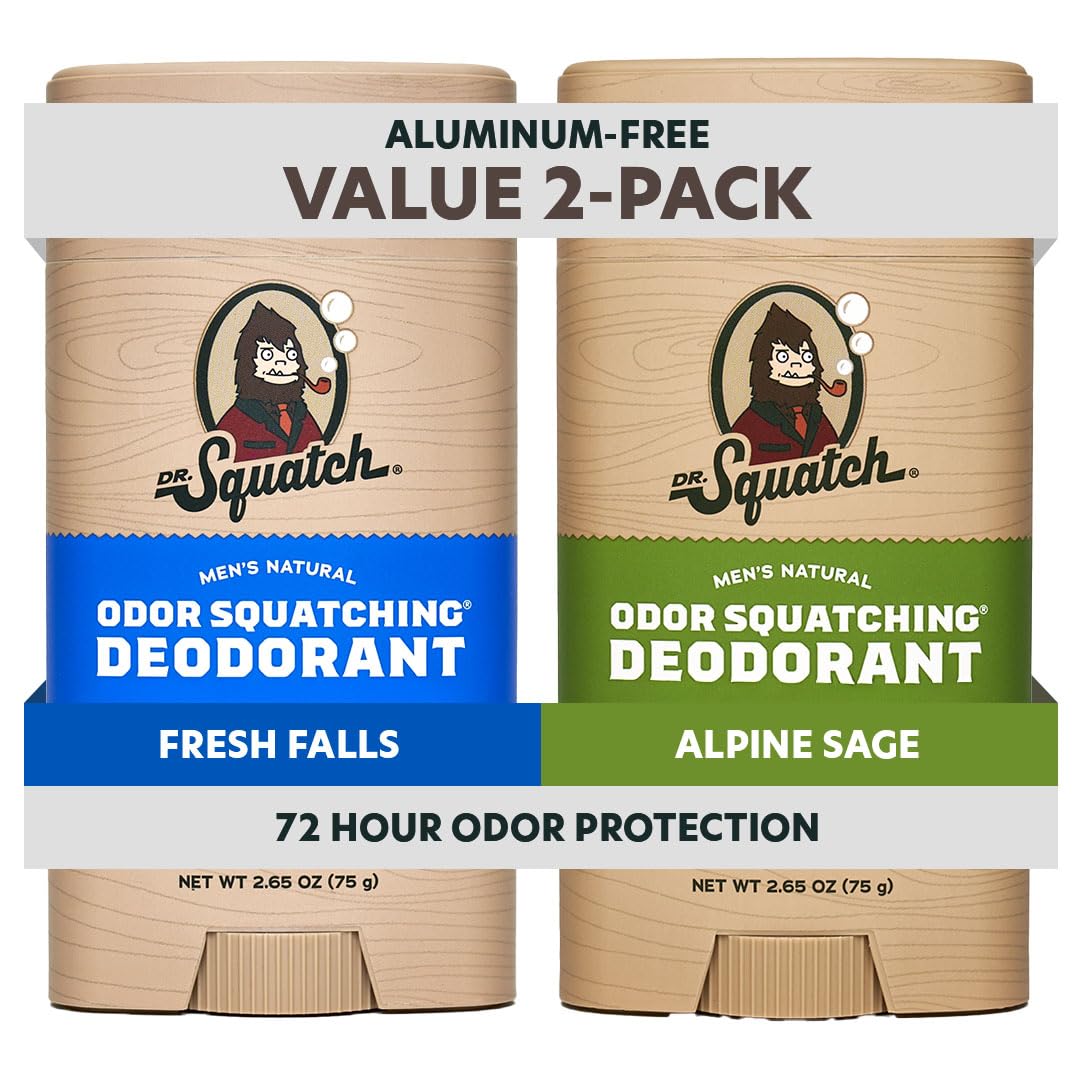 Dr. Squatch Natural Men’s Deodorant Alpine Sage and Bay Rum 2-pack front view