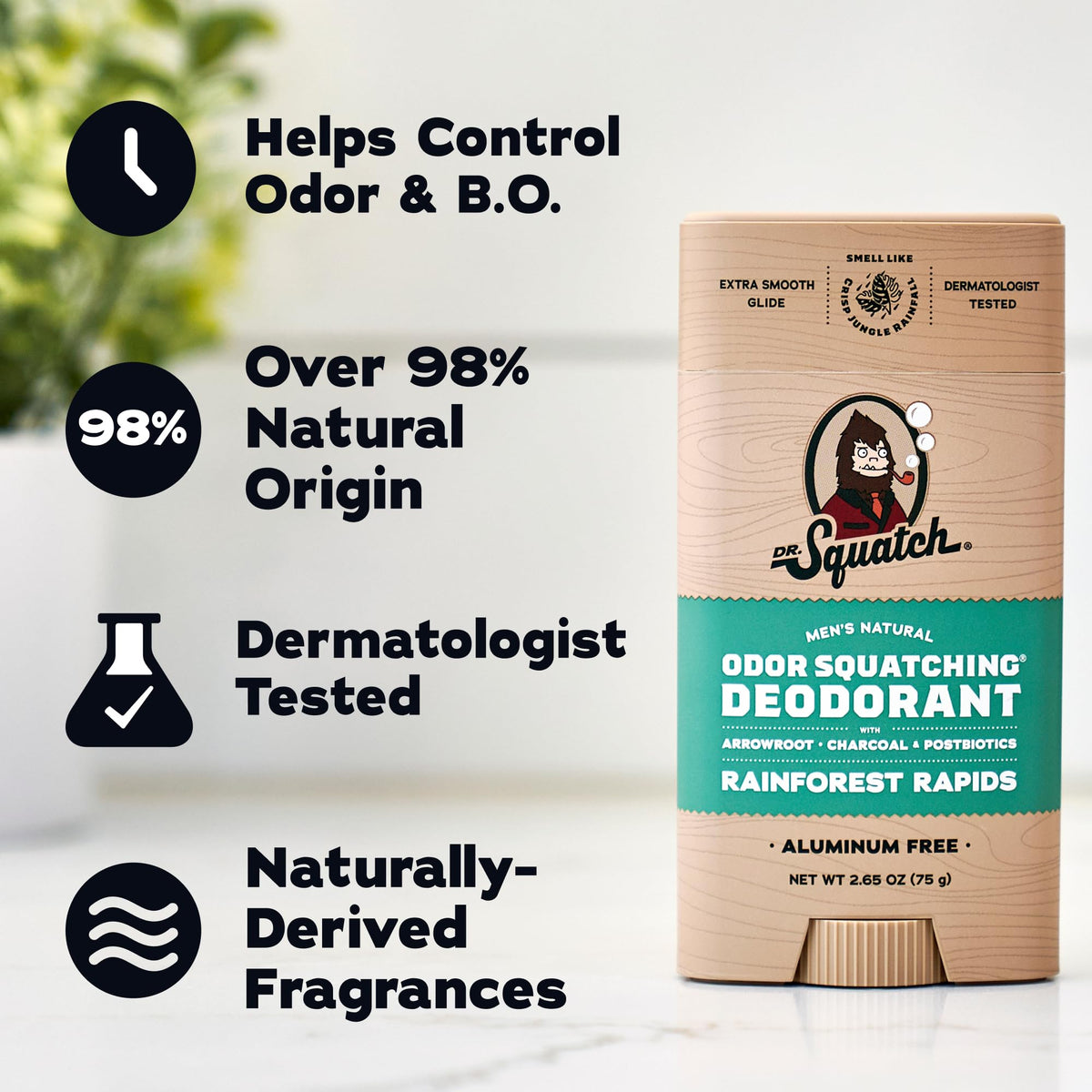 Dr. Squatch Natural Men’s Deodorant application on skin