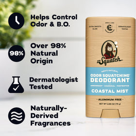 Dr. Squatch Natural Men’s Deodorant Coastal Mist stick back view