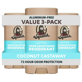 Dr. Squatch Natural Men’s Deodorant Coconut Castaway 3-Pack front view