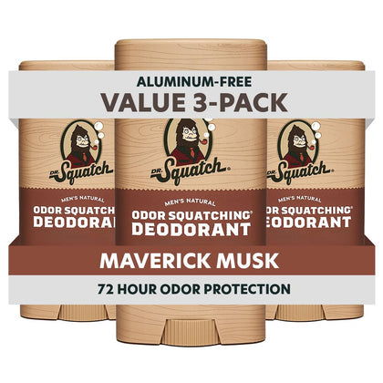 Dr. Squatch Natural Men’s Deodorant Maverick Musk 3-Pack front view