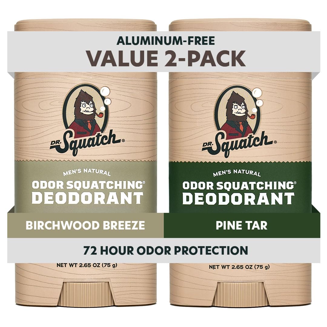 Dr. Squatch Natural Men's Deodorant Pine Tar and Birchwood Breeze front view