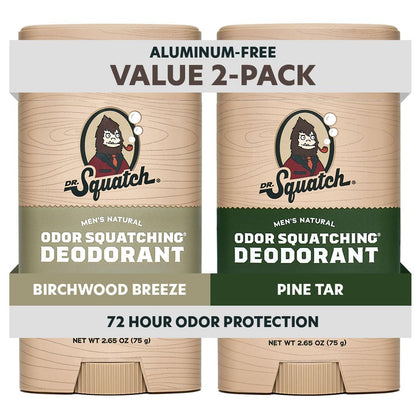 Dr. Squatch Natural Men's Deodorant Pine Tar and Birchwood Breeze front view