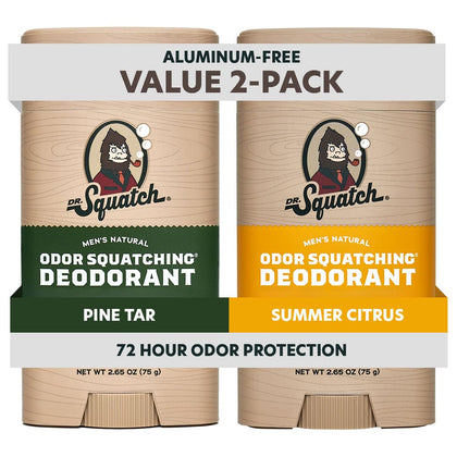 Dr. Squatch Natural Men’s Deodorant Pine Tar and Summer Citrus front view