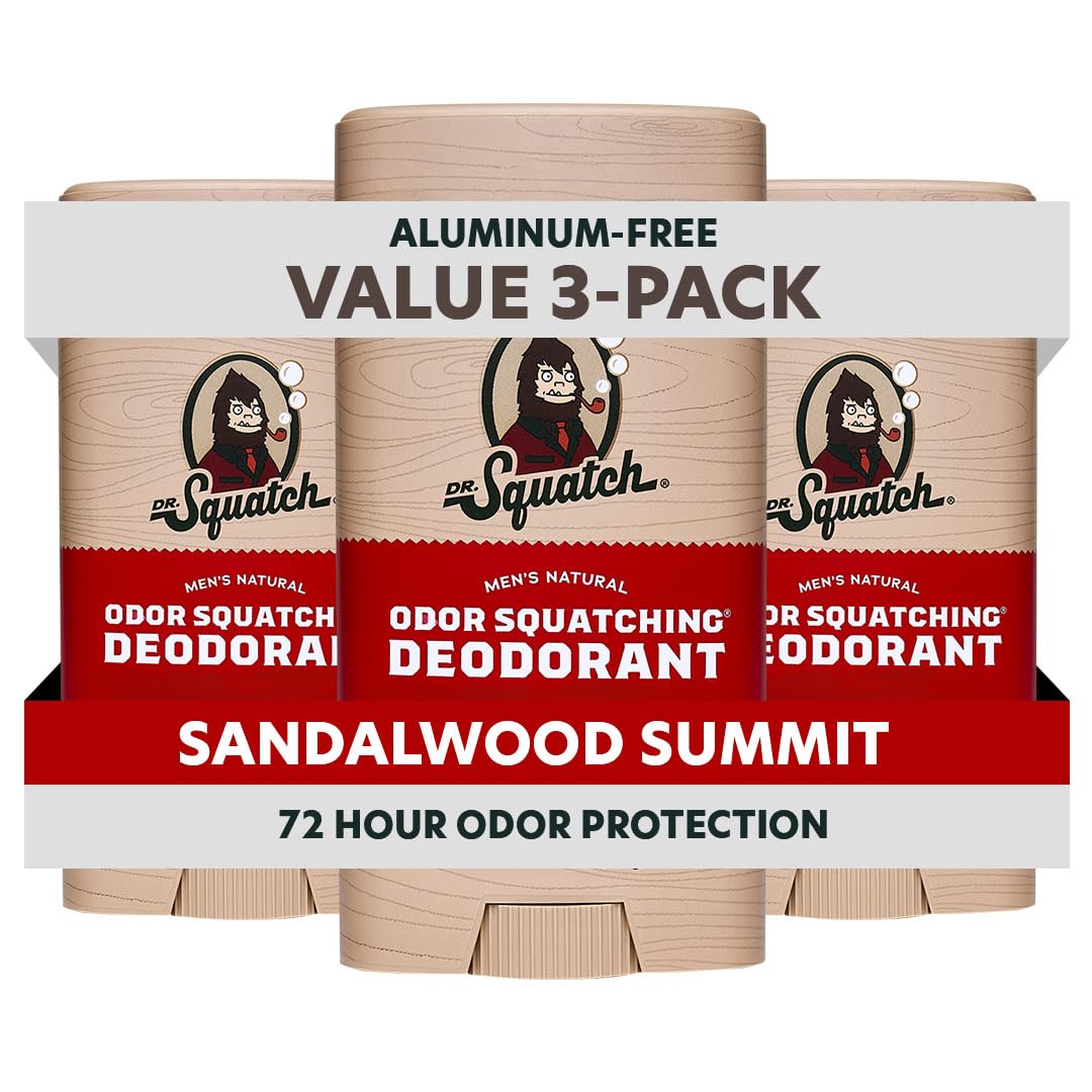 Dr. Squatch Natural Men’s Deodorant Sandalwood Summit 3-Pack front view