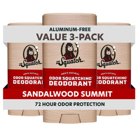 Dr. Squatch Natural Men’s Deodorant Sandalwood Summit 3-Pack front view