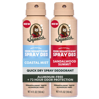 Dr. Squatch Natural Men’s Deodorant Spray 2-Pack front view