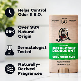 Dr. Squatch Natural Men’s Deodorant stick in use on skin