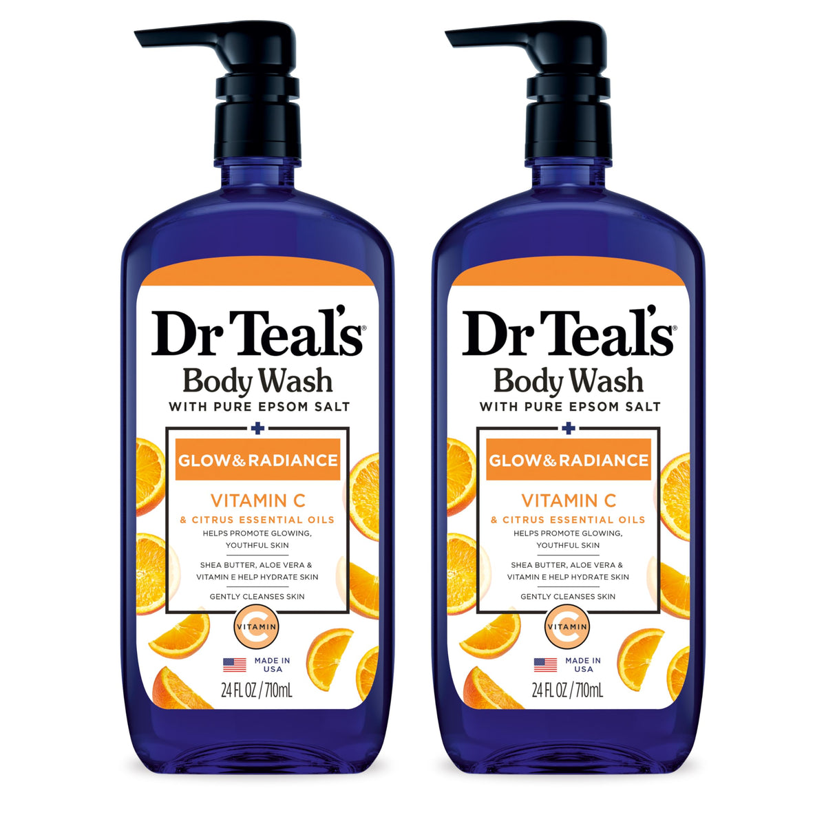Dr Teal's Body Wash with Pure Epsom Salt 24oz front view