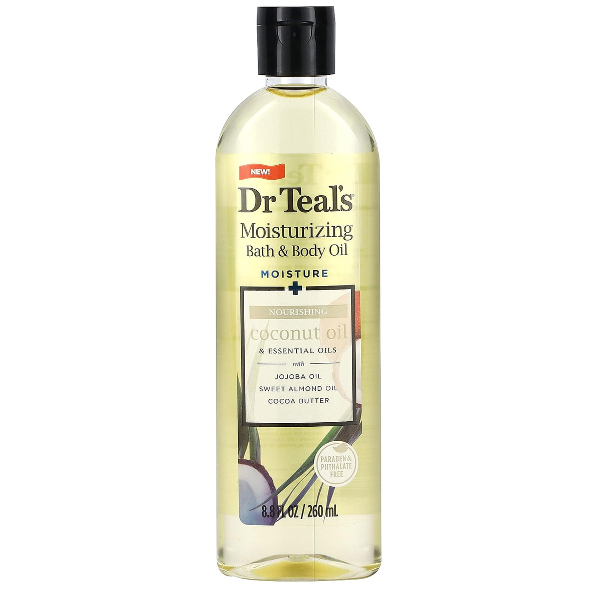Dr Teal's Coconut Bath & Body Oil 2-Pack front view with bottles