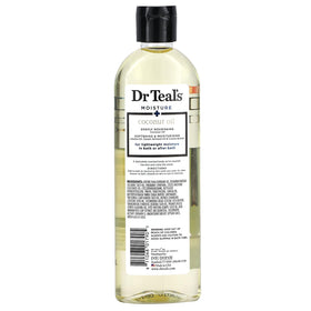 Dr Teal's Coconut Bath & Body Oil 8.8oz bottle close-up with product details