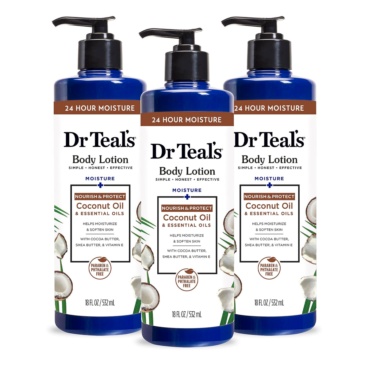 Dr Teal's Coconut Oil Body Lotion 18 fl oz front view