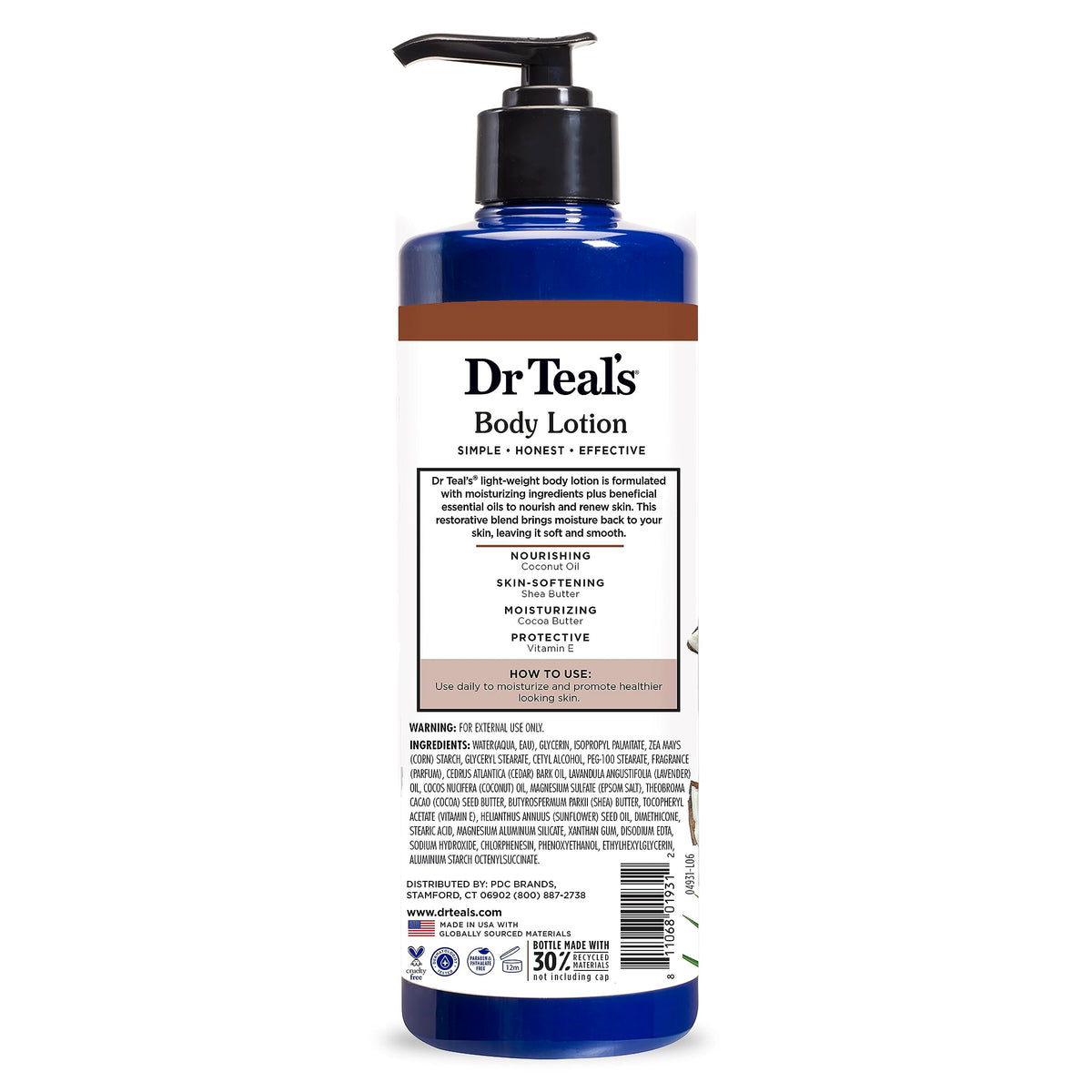 Dr Teal's Coconut Oil Body Lotion 3-pack display