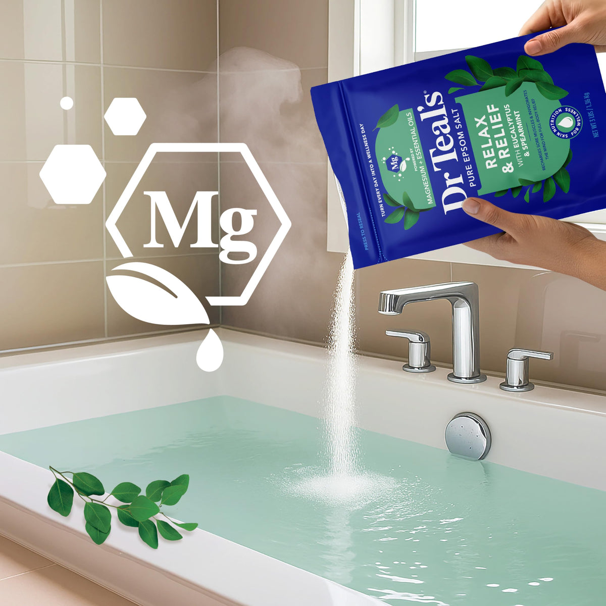 Dr Teal's Epsom Salt alongside a body wash