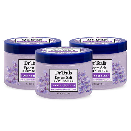 Dr Teal's Epsom Salt Body Scrub 16 oz lavender front view