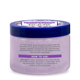 Dr Teal's Epsom Salt Body Scrub 16 oz lavender open jar