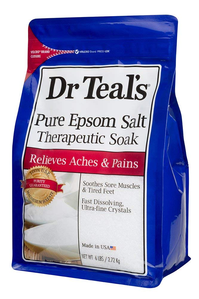 Dr Teal's Epsom Salt in a warm bath setting