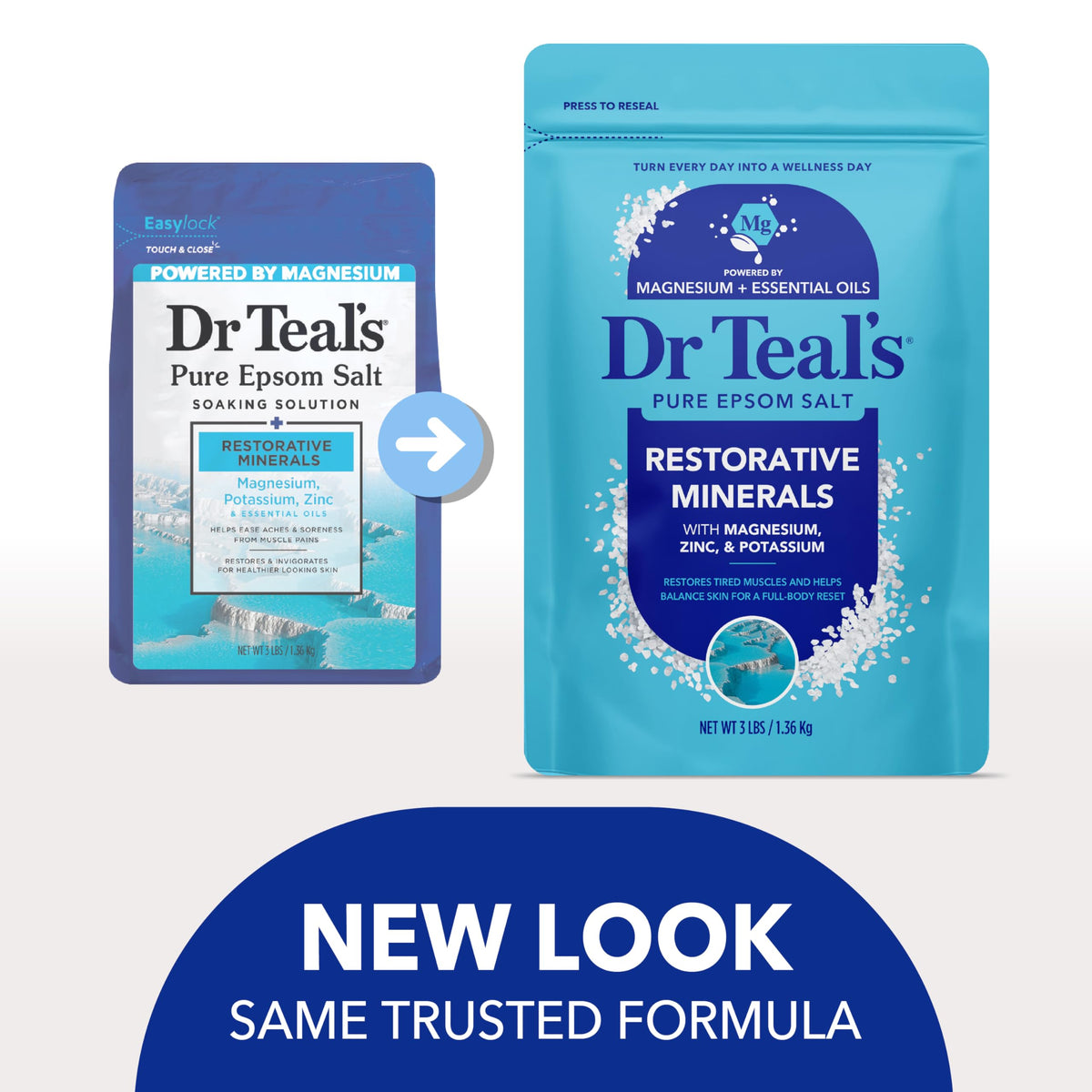 Dr Teal's Epsom Salt Magnesium Soak in a bath setting
