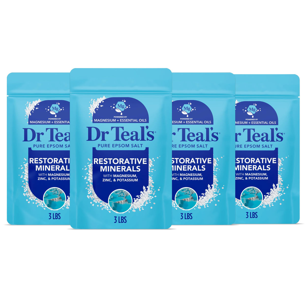 Dr Teal's Epsom Salt Restorative Minerals Soak 3 lbs front view