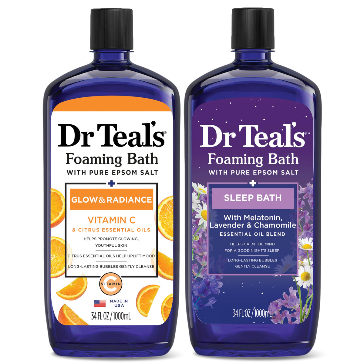 Dr Teal's Foaming Bath Duo 34 fl oz front view