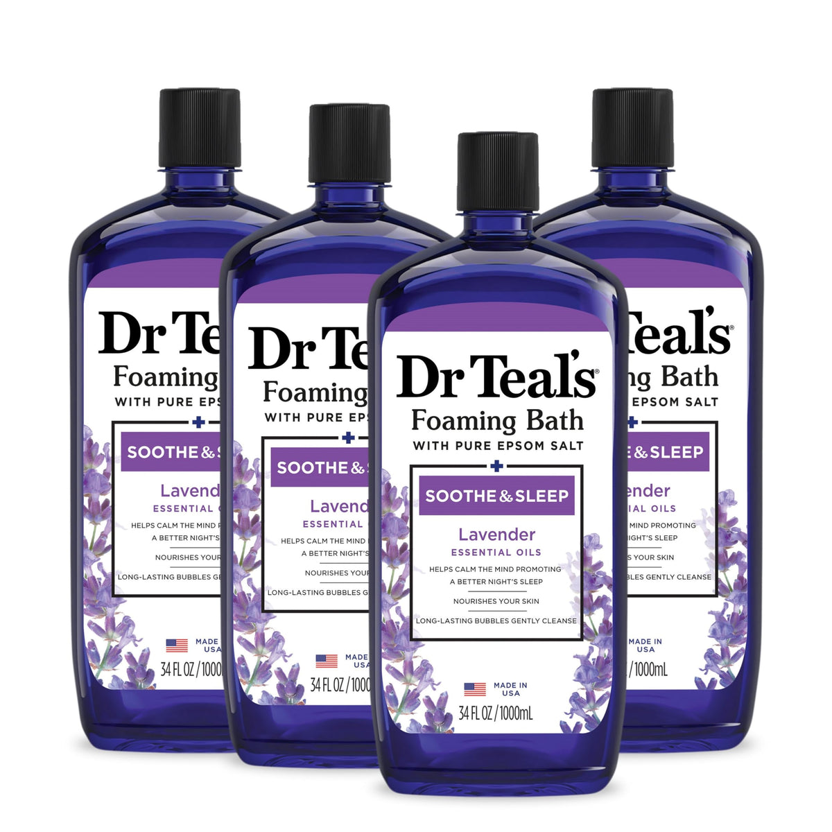 Dr Teal's Foaming Bath Lavender 34 fl oz front view