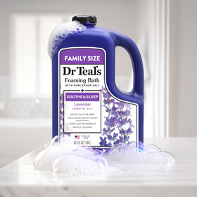 Dr Teal's Foaming Bath Lavender 62.5 fl oz label close-up
