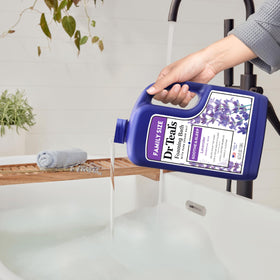 Dr Teal's Foaming Bath Lavender 62.5 fl oz with lavender flowers
