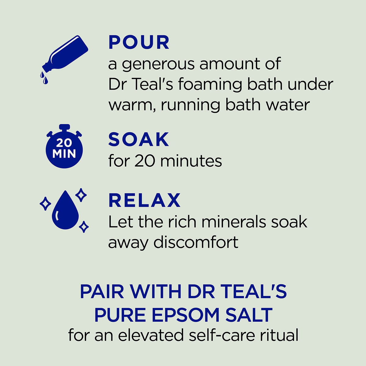 Dr Teal's Foaming Bath packaging with Eucalyptus and Spearmint