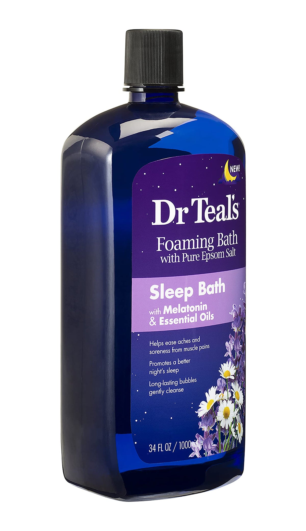 Dr Teal's Foaming Bath set on a bathroom shelf