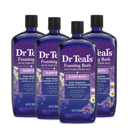 Dr Teal's Foaming Bath Sleep Soak front view with 34 fl oz label