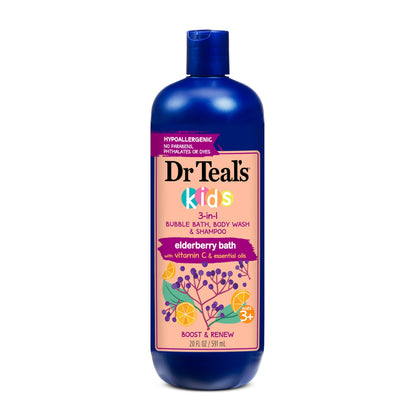 Dr Teal's Kids 3-in-1 Elderberry Bath front view 20 fl oz