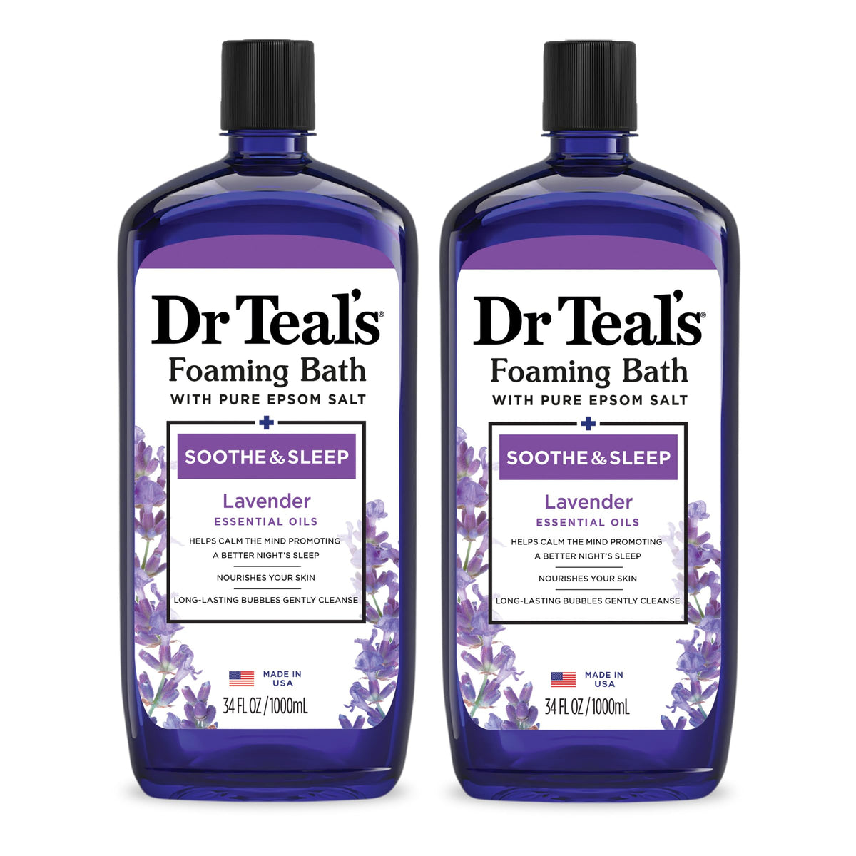 Dr Teal's Lavender Foaming Bath 34 fl oz front view