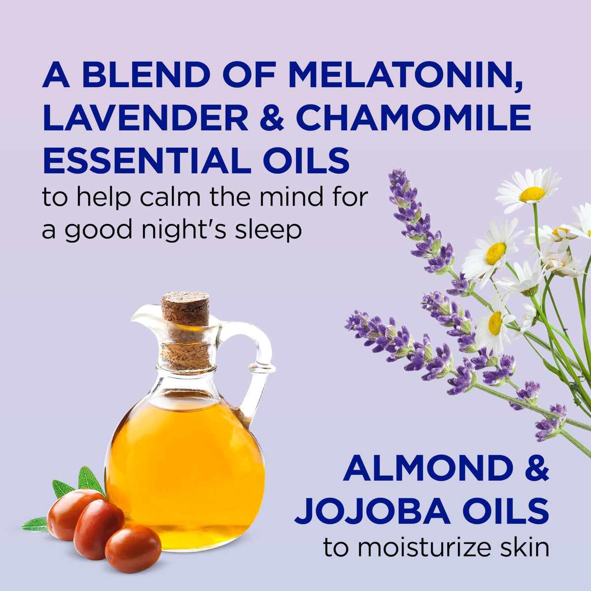 Dr Teal's Moisturizing Bath & Body Oil packaging with lavender and chamomile