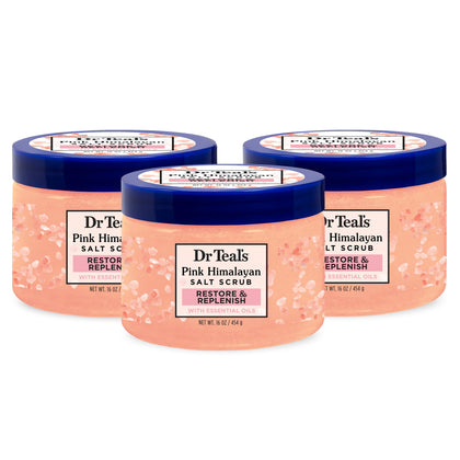 Dr Teal's Pink Himalayan Salt Body Scrub 16 oz front view