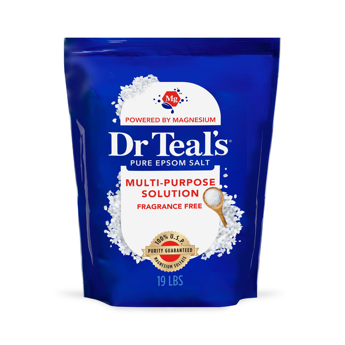 Dr Teal's Pure Epsom Salt 19 lbs bulk size front view